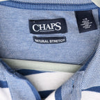 Chaps Men's Blue and Gray Striped Polo Shirt - L by Chaps