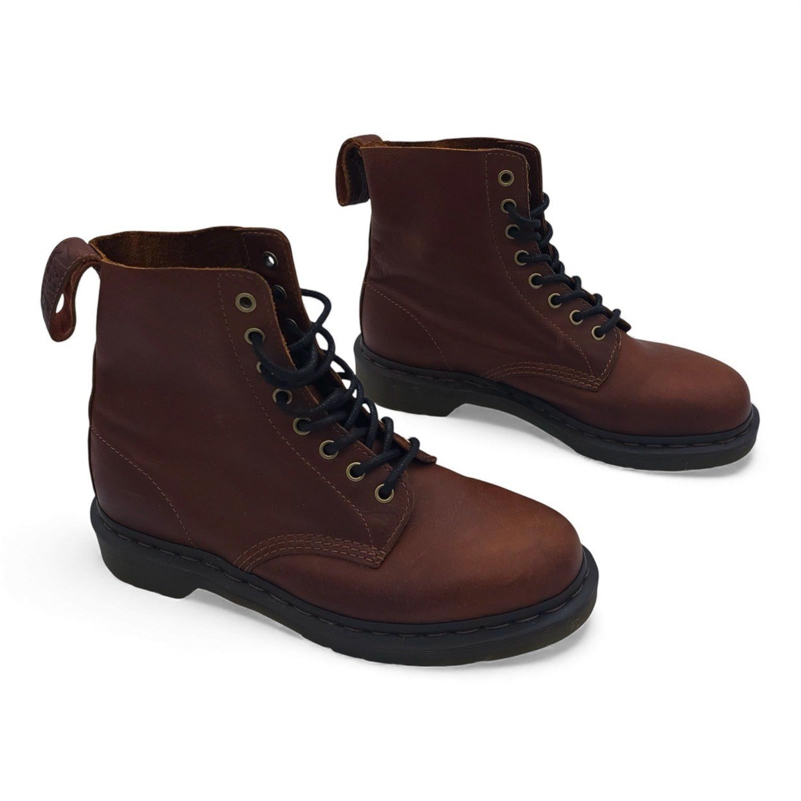 Dr Martens 1460 Pascal Smooth Leather Lace Up Ankle Boots Brown Size Mens 9 US