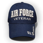 Veteran US Air Force Embroidered Eagle Logo USA White Blue Adjustable Cap by Air Force