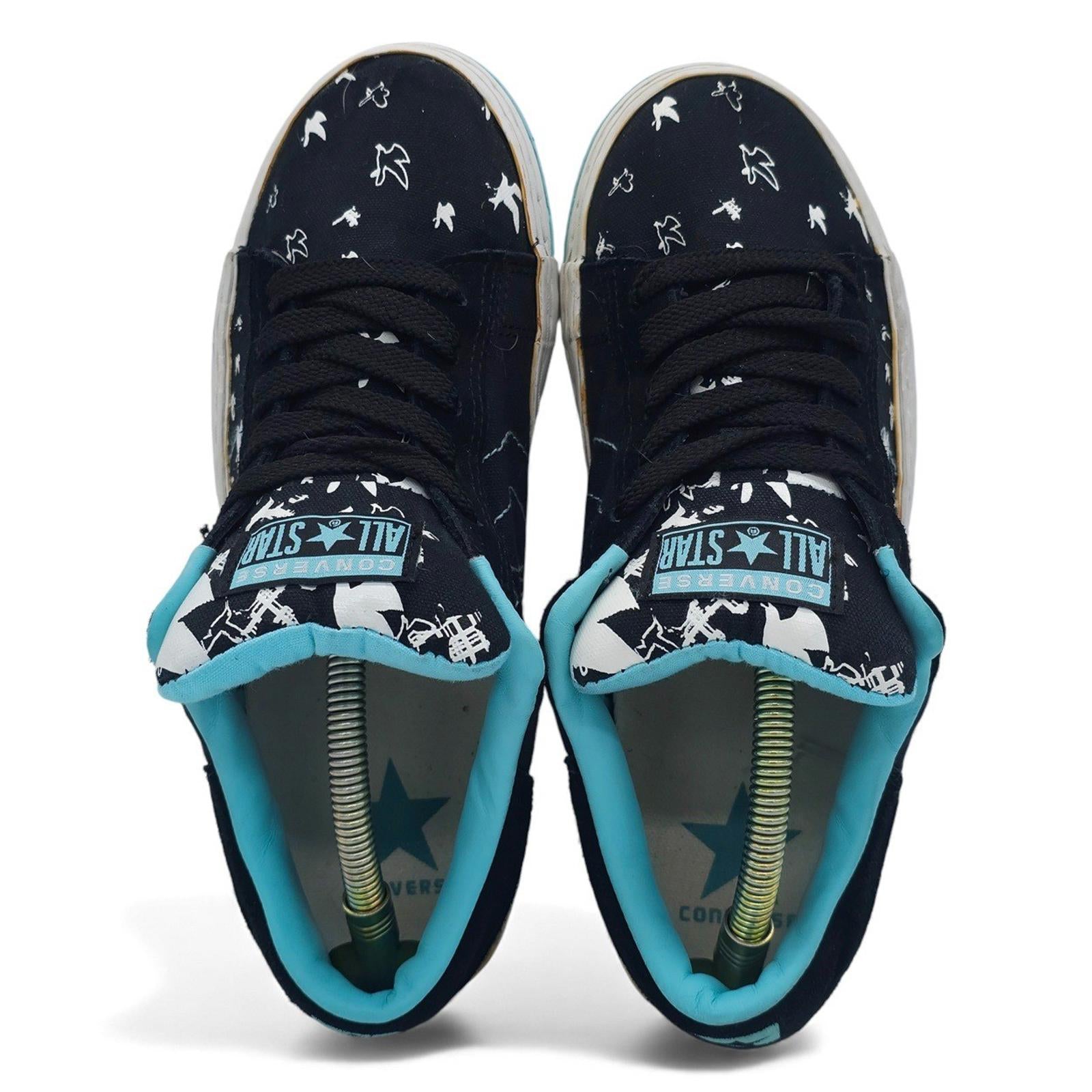 Converse All Star Low Top Black Print Sneakers Shoes Womens Size 10