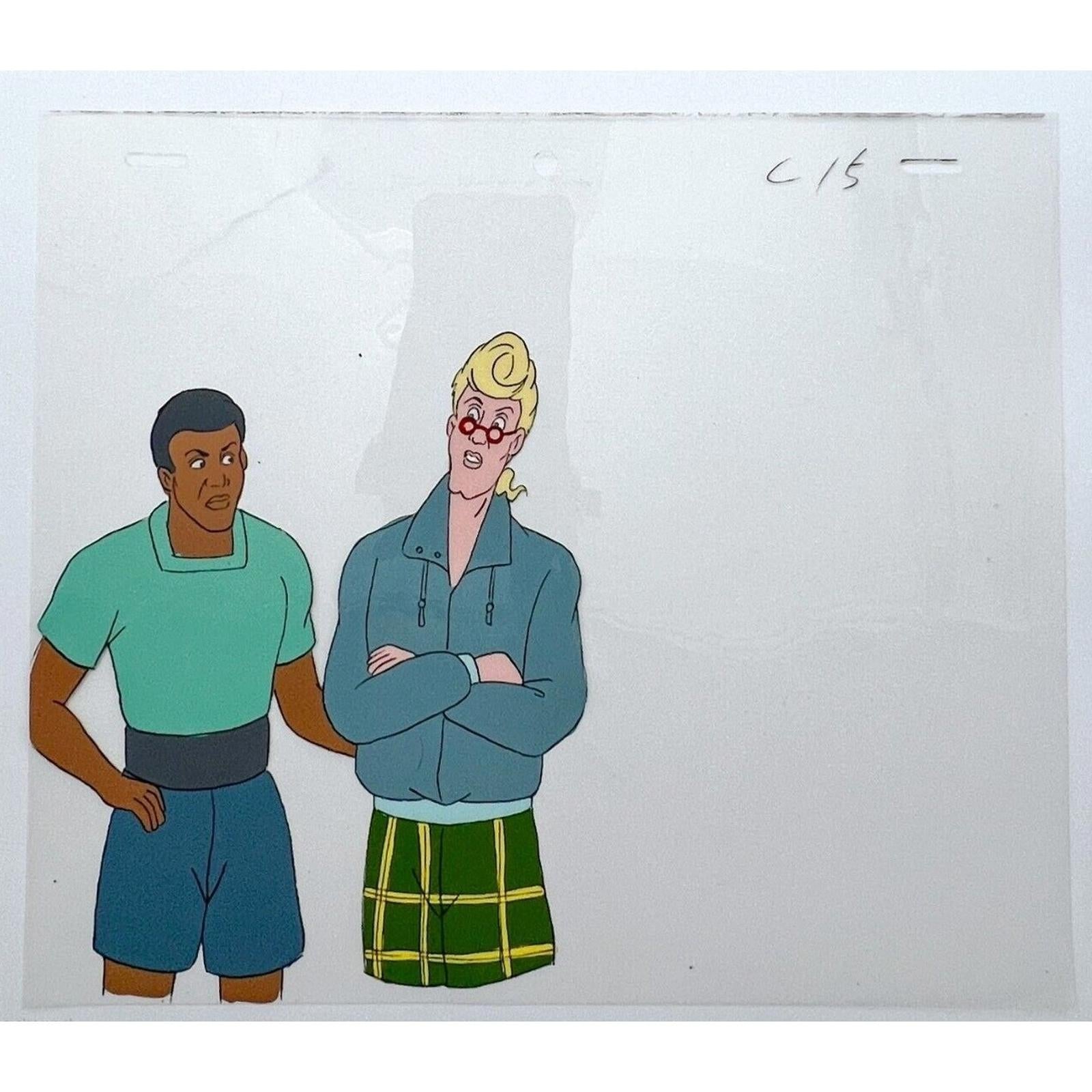 Real Ghostbusters Authentic Animation Production Cel Winston & Dr. Egon Spengler by Dic