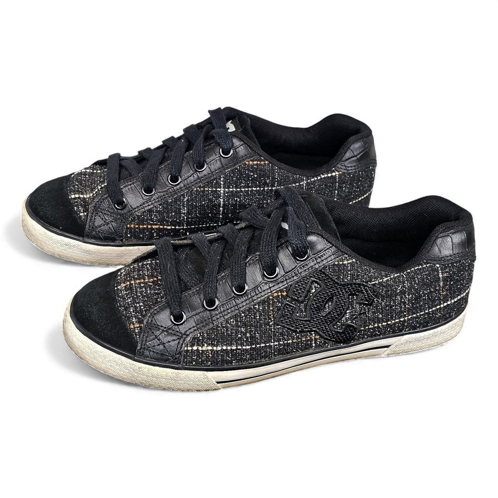 Vintage DC Shoes Low Top Sneakers Blk/Gray Plaid Rare 8.5m/10w by DC Shoes