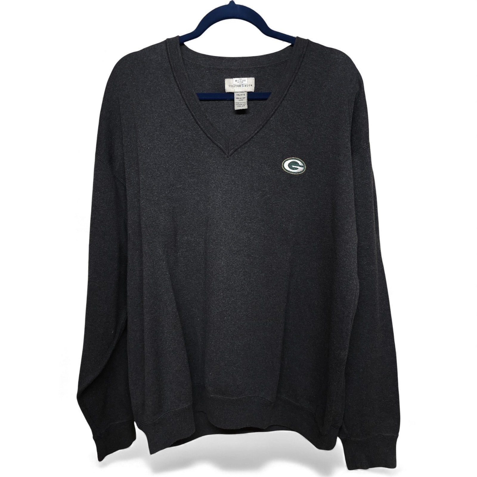 Green Bay Packers Cutter & Buck Tri-Blend V-Neck Pullover Sweater Adult XXL by Cutter & Buck
