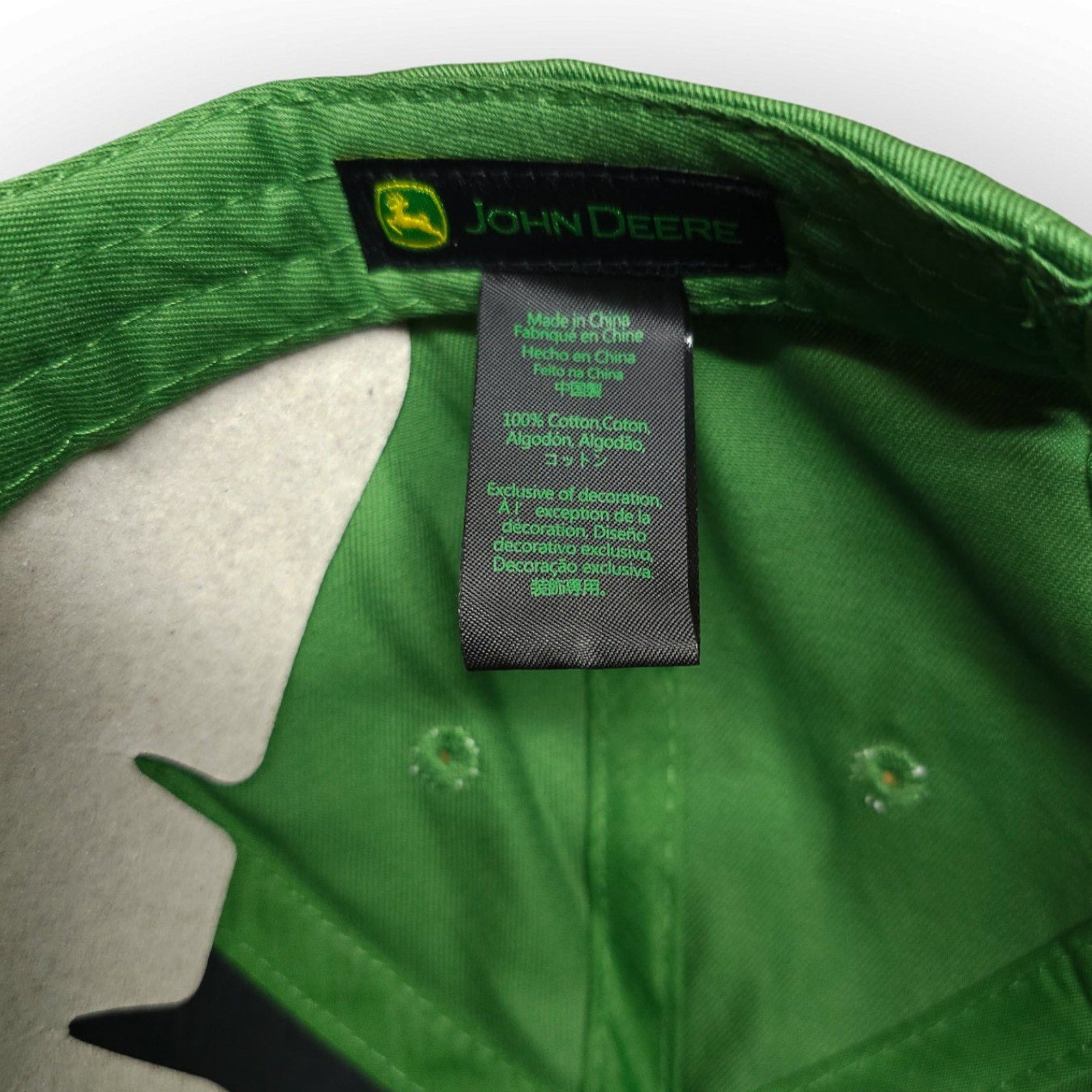 Power Pac John Deere Hat Black Green Embroidered Logo Adjustable Strap Cap by John Deere
