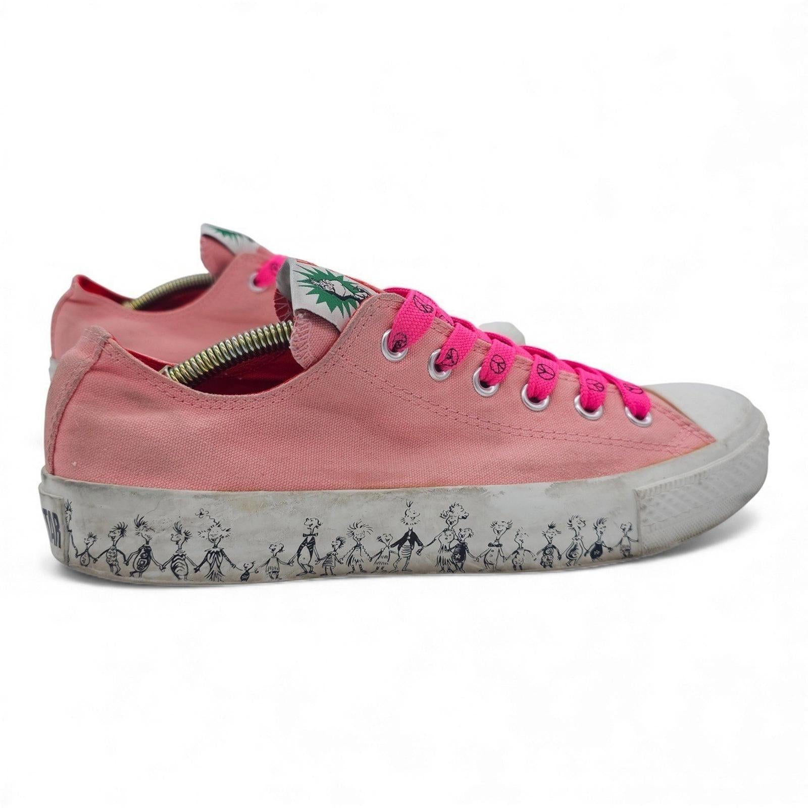 Converse Chuck Taylor All Star Low Top Dr Seuss The Grinch Pink Lace Up Women 10