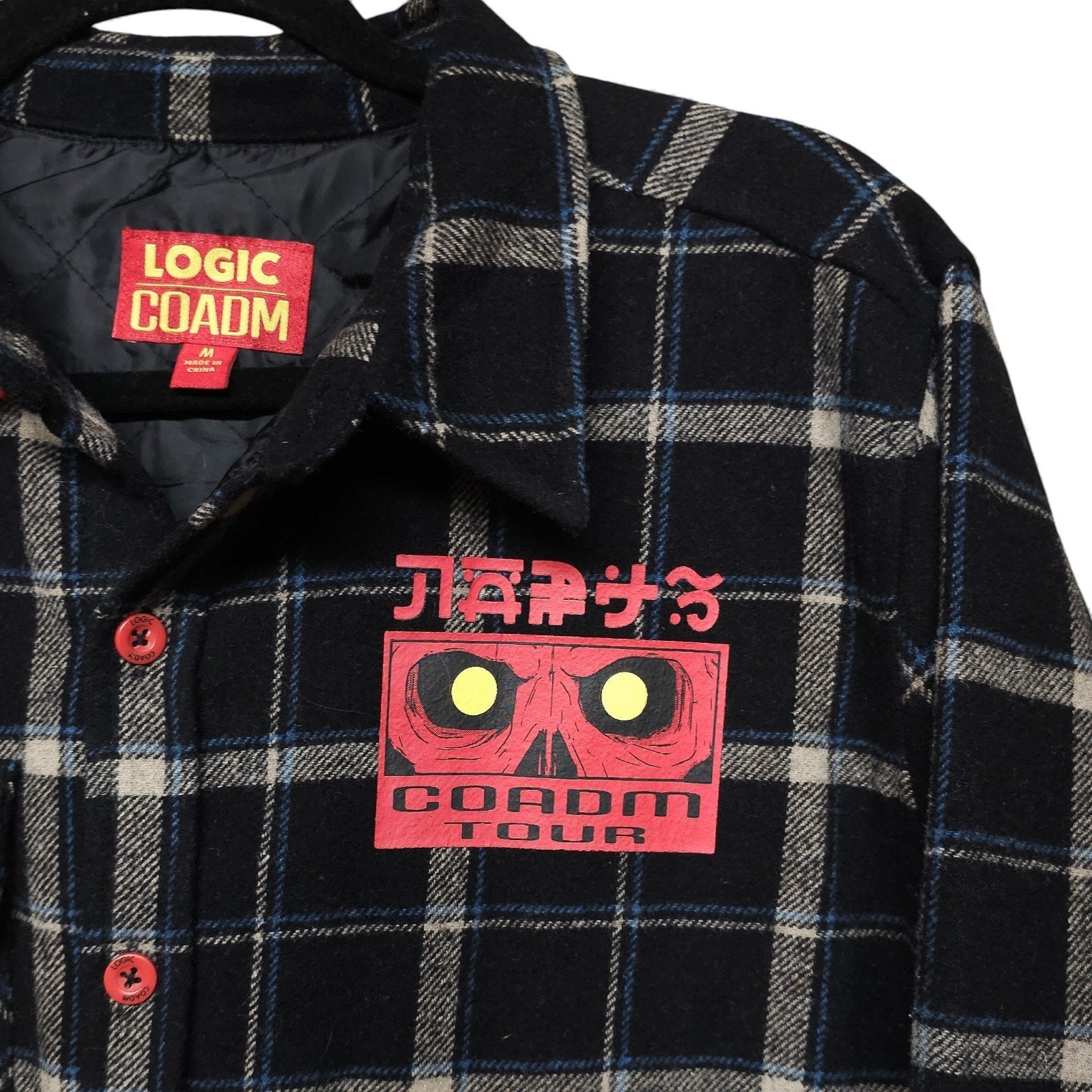 Logic COADM Tour 2019 Black Bobby Boy Quilted Wool Flannel Lined Adult M by LOGIC