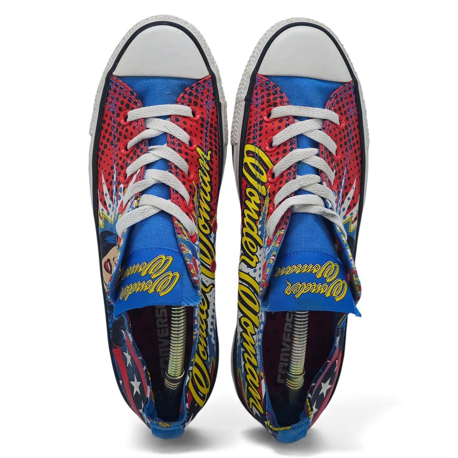 Converse Chuck Taylor All Star Low Top Wonder Woman Comic Print Shoes Womens 10