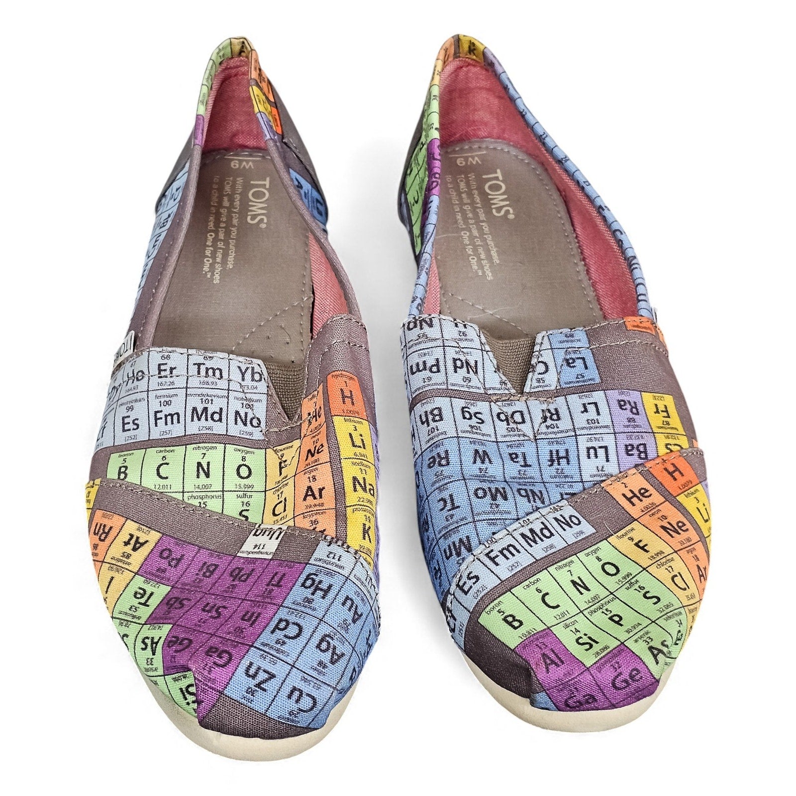 TOMS Shoes Alpargata Flats Multicolor Periodic Table - Womans 9 by TOMS