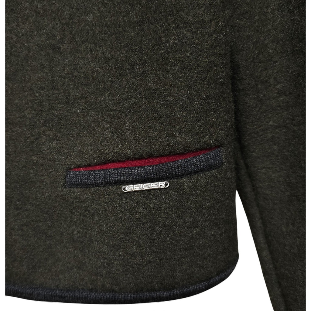 Vintage GEIGER Sweater Cardigan Tyrol Boiled Pure Wool Button Green Womens 42 by Geiger