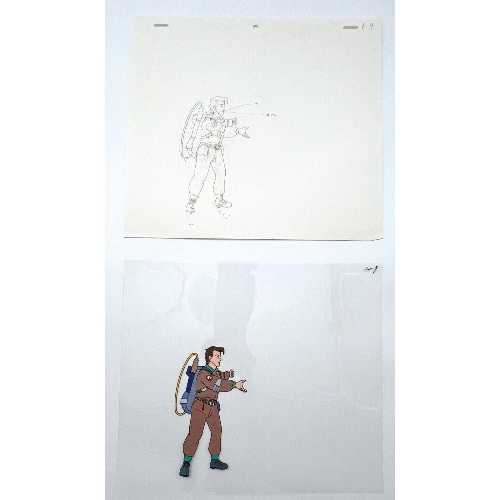 Real Ghostbusters Authentic Animation Production Cel & Drawing Dr. Peter Venkman by Dic