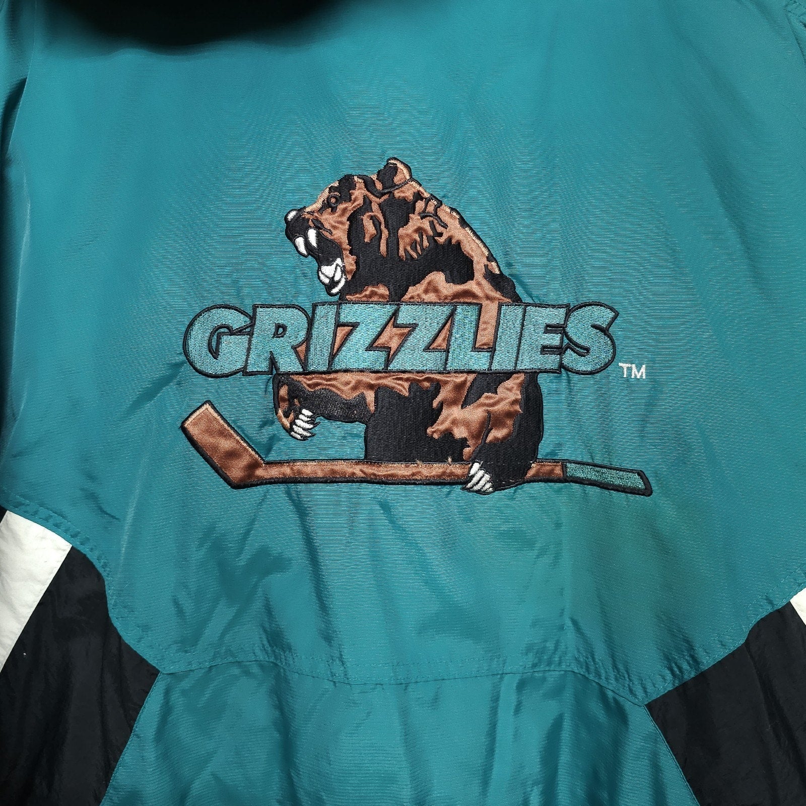 Utah Grizzlies IHL Vintage Starter Hockey Jacket Kangaroo Pouch Zip-Up Adult L by Starter