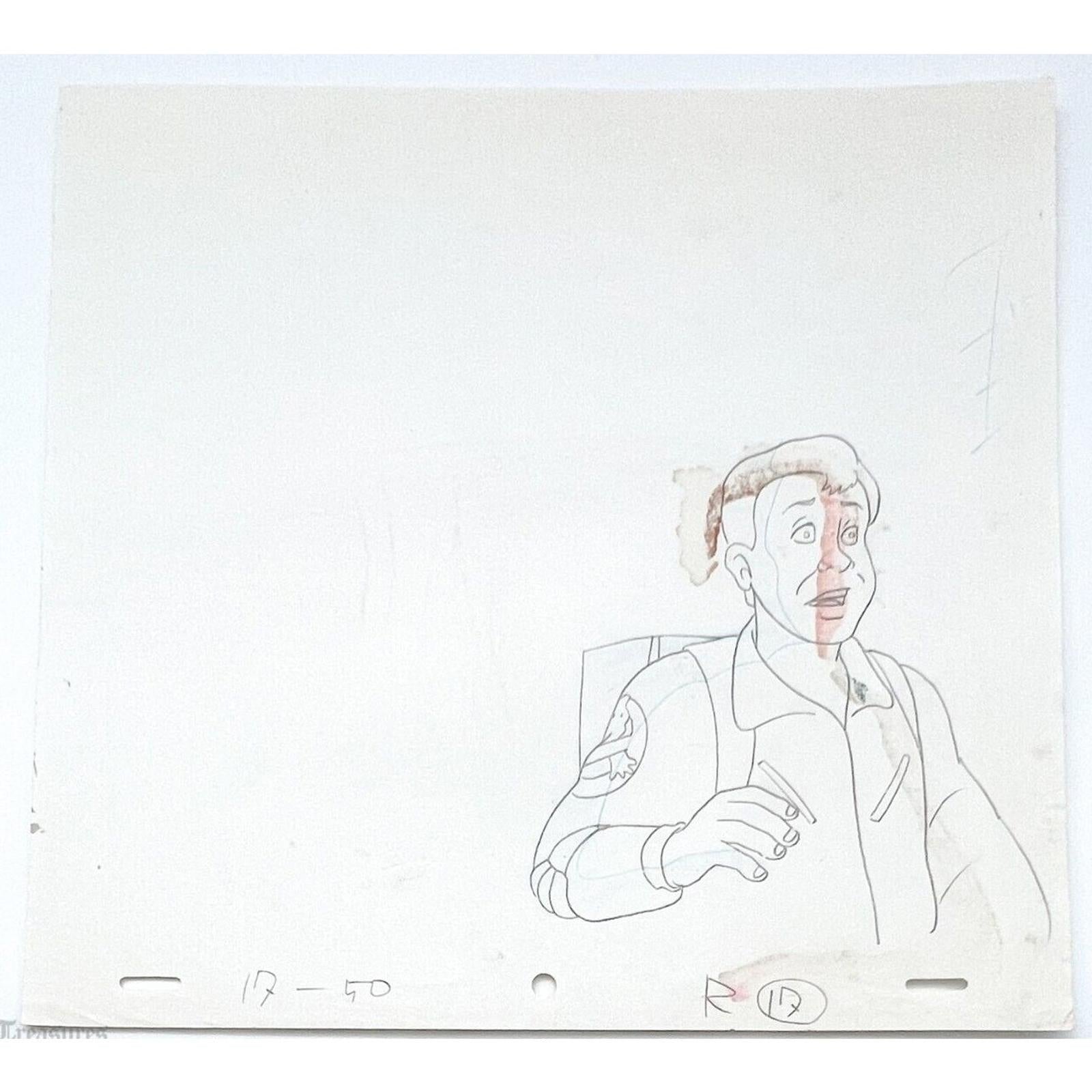 Real Ghostbusters Authentic Animation Production Cel & Drawing Ray Stantz R17-50 by Dic