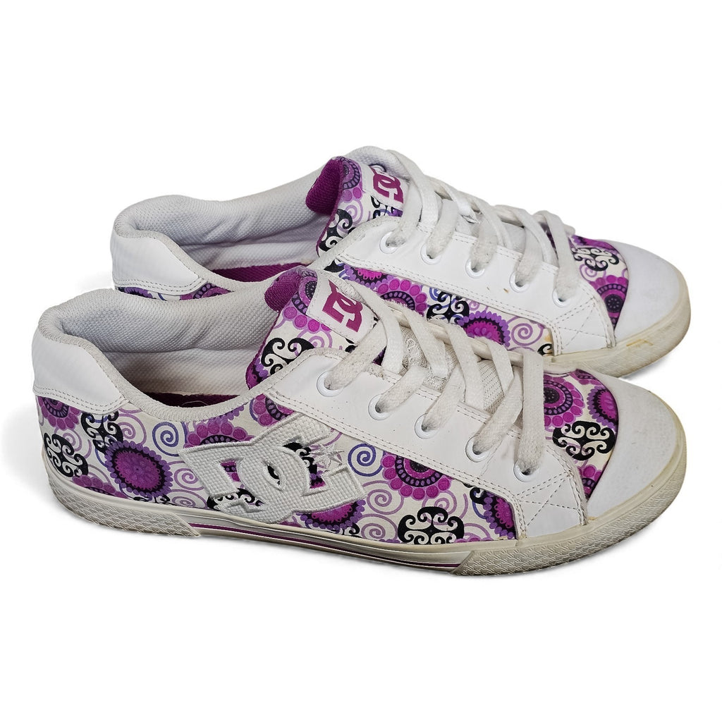 Vintage DC Shoes Low Top Sneakers Purple Print Rare 10w/8.5m by DC Shoes