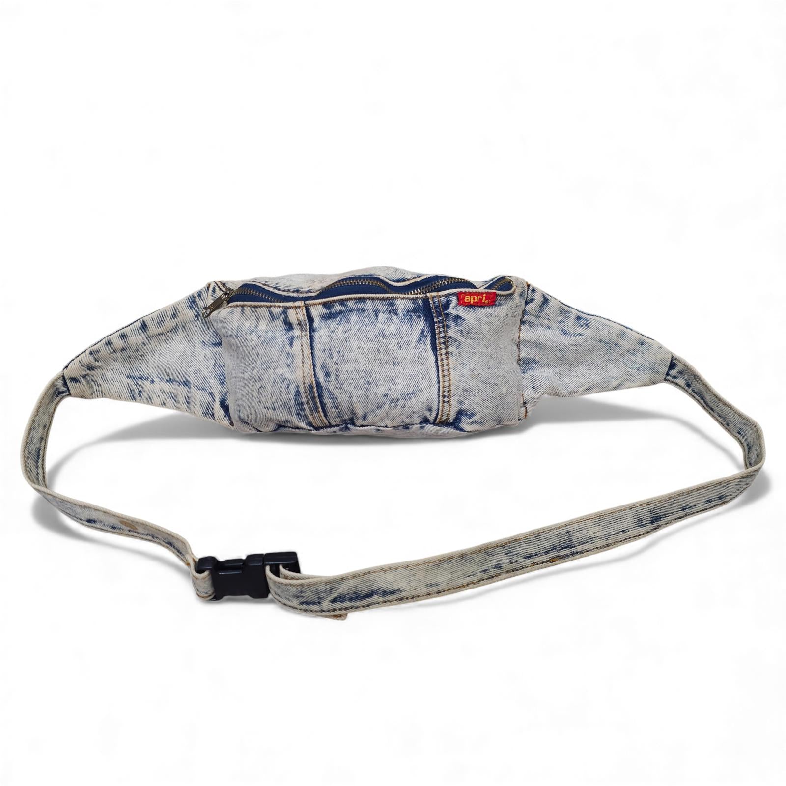 Vintage Apri Denim Style Waist Bag Fanny Pack with Adjustable Strap by apri