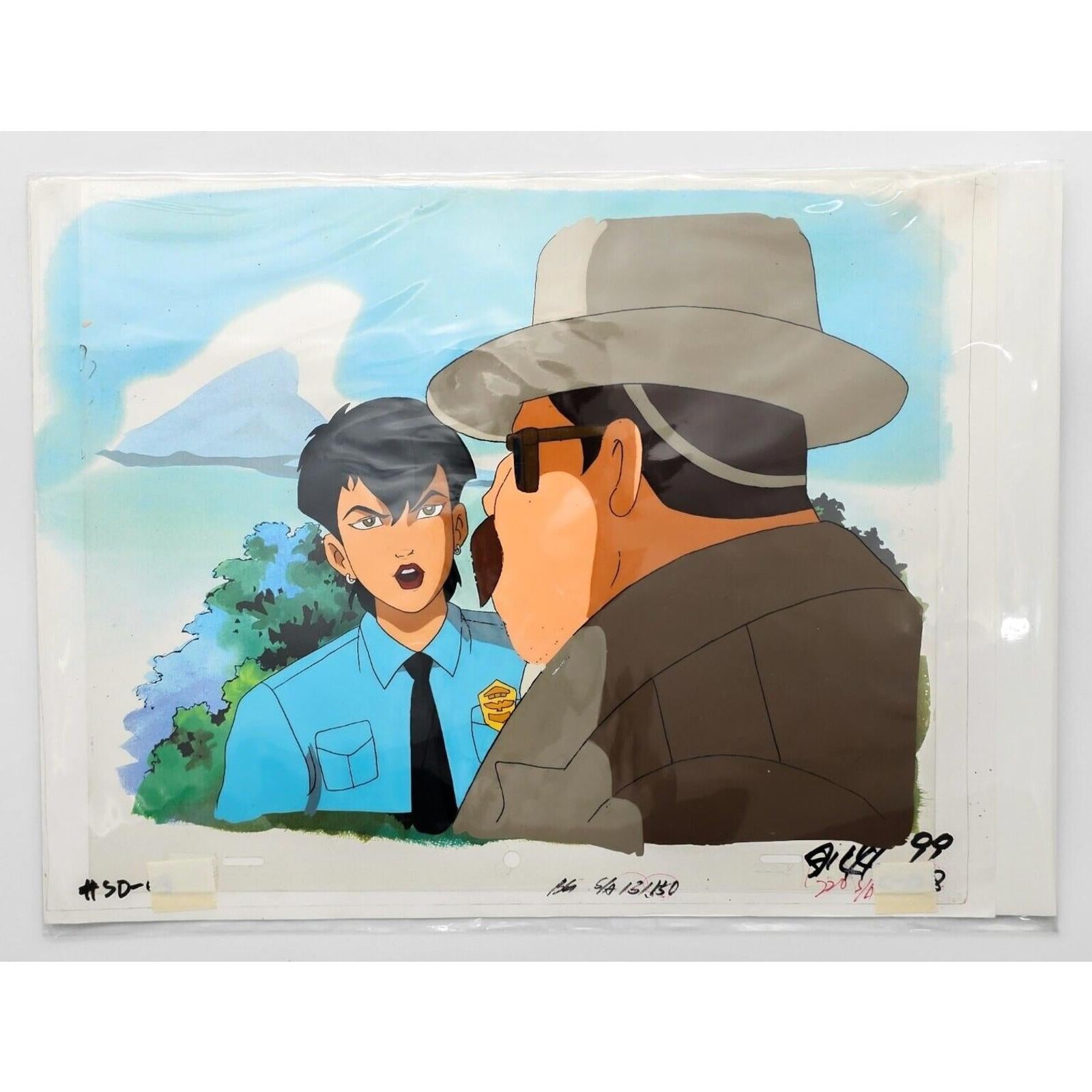 Savage Dragon Authentic Animation Production Cel & Background Alex Wilde Sheriff by Dic