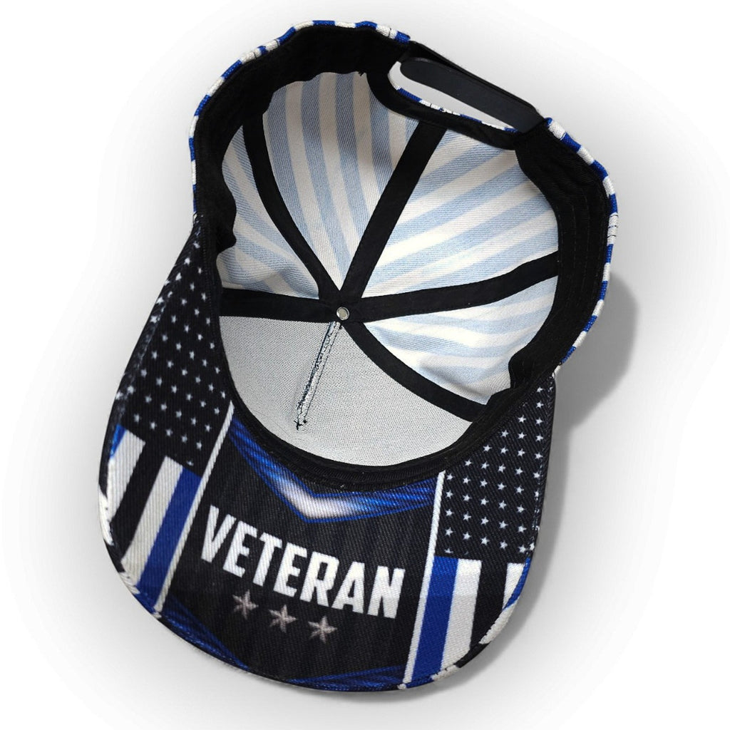 Veteran US Air Force Eagle USA Black White Blue Adjustable Snapback Cap by Air Force