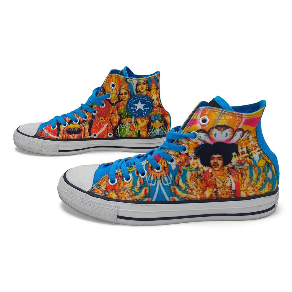 Converse Chuck Taylor All Star High Top Jimi Hendrix Graphic Print Blue Shoes M8