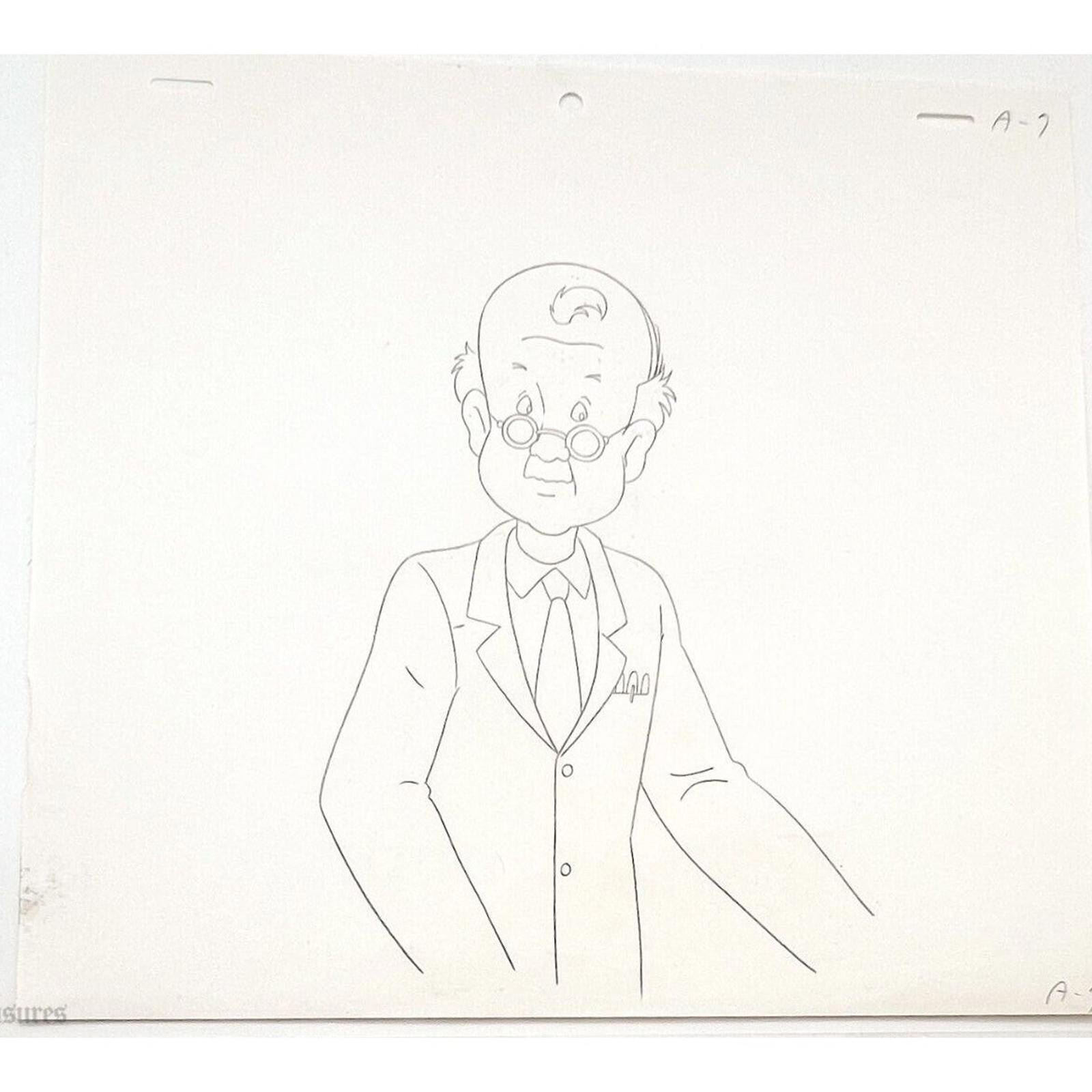 Real Ghostbusters Authentic Animation Production Cel & Drawing - Scientist - A7 by Dic