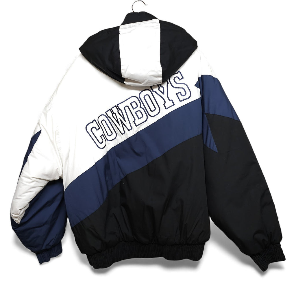 Vintage 90s Dallas Cowboys Jacket Blue NFL Football Hooded Parka Adult XL by NFL