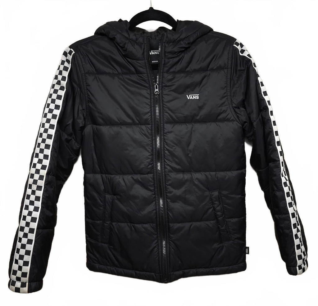 VANS Woodridge Black & Checkered Boys Puffer Jacket Youth M by VANS