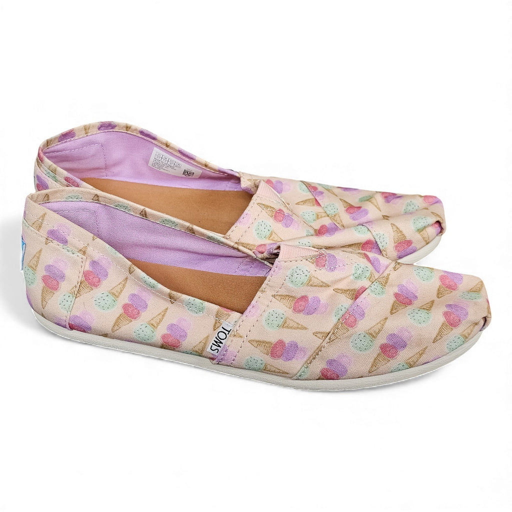 TOM’S Classic Ice Cream Cones Slip On Flats 9.5w/8.5m by TOMS