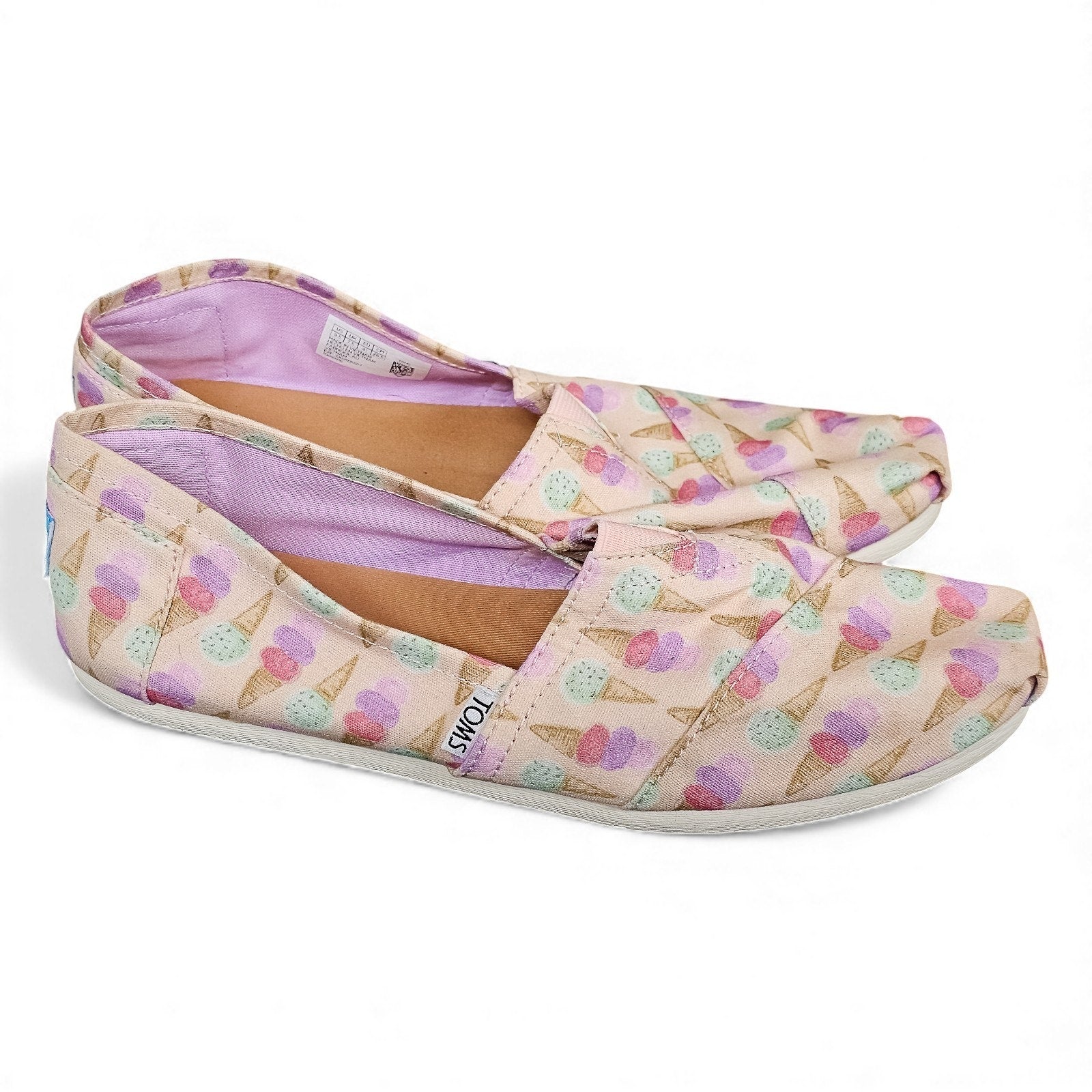 TOM’S Classic Ice Cream Cones Slip On Flats 9.5w/8.5m by TOMS