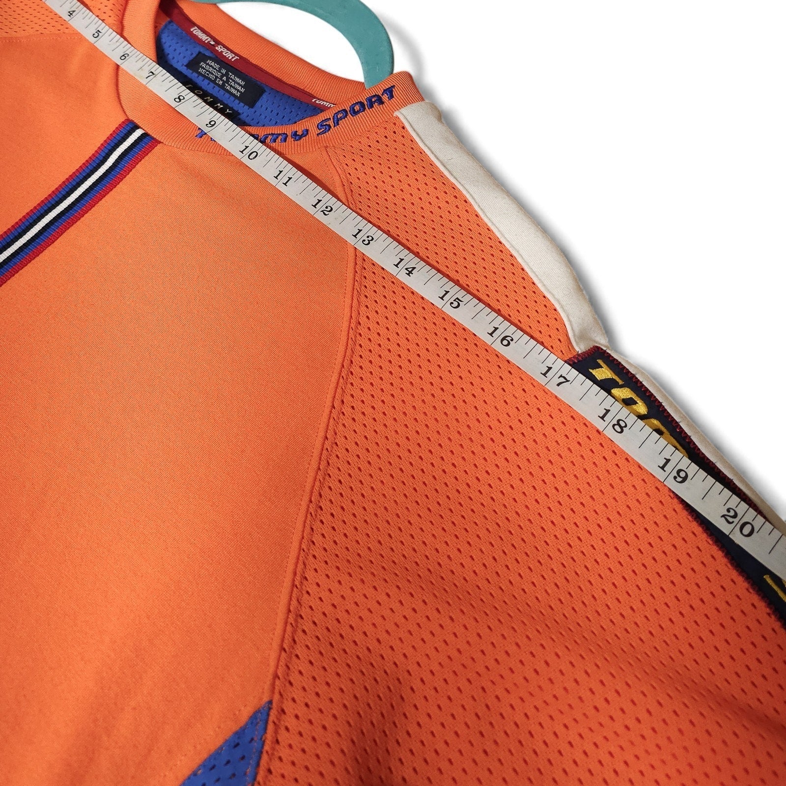 Vintage Tommy Jeans Tommy Sport Orange Blue T-Shirt Jersey 85 Adult M by Tommy Hilfiger