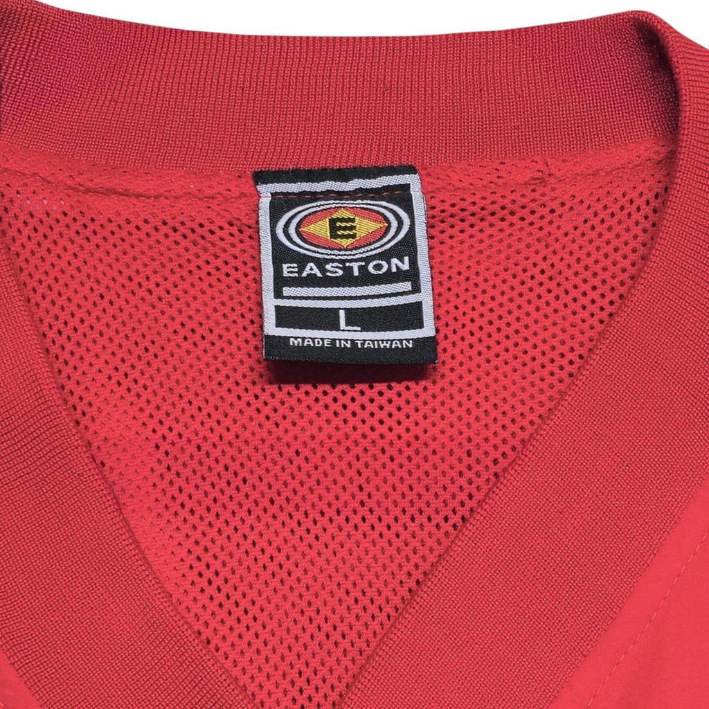 Easton Men's Red Windbreaker Pullover Jacket White Stripe Size L