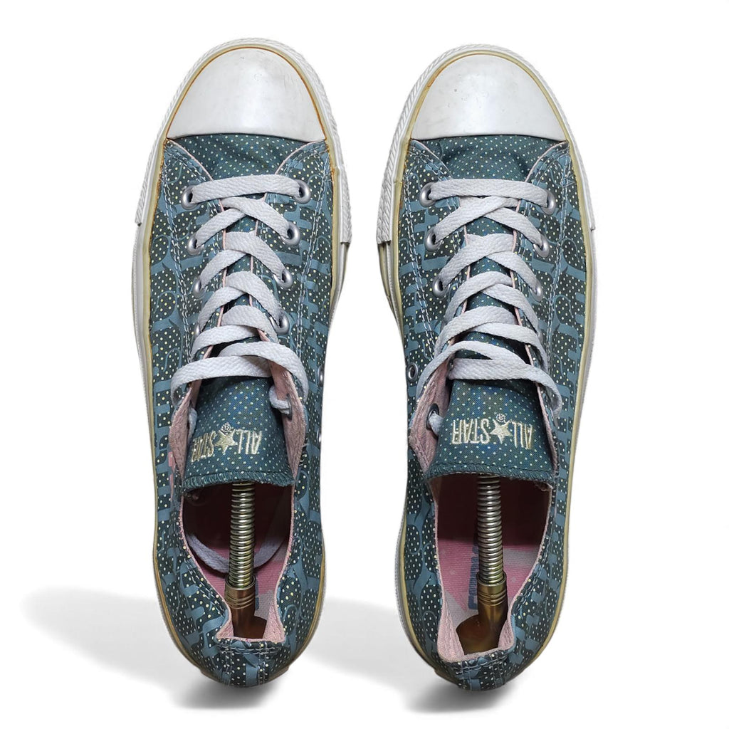 Converse All Star Chuck Taylor Sneakers Blue Pink Polka Dot Elephant - Size 10W
