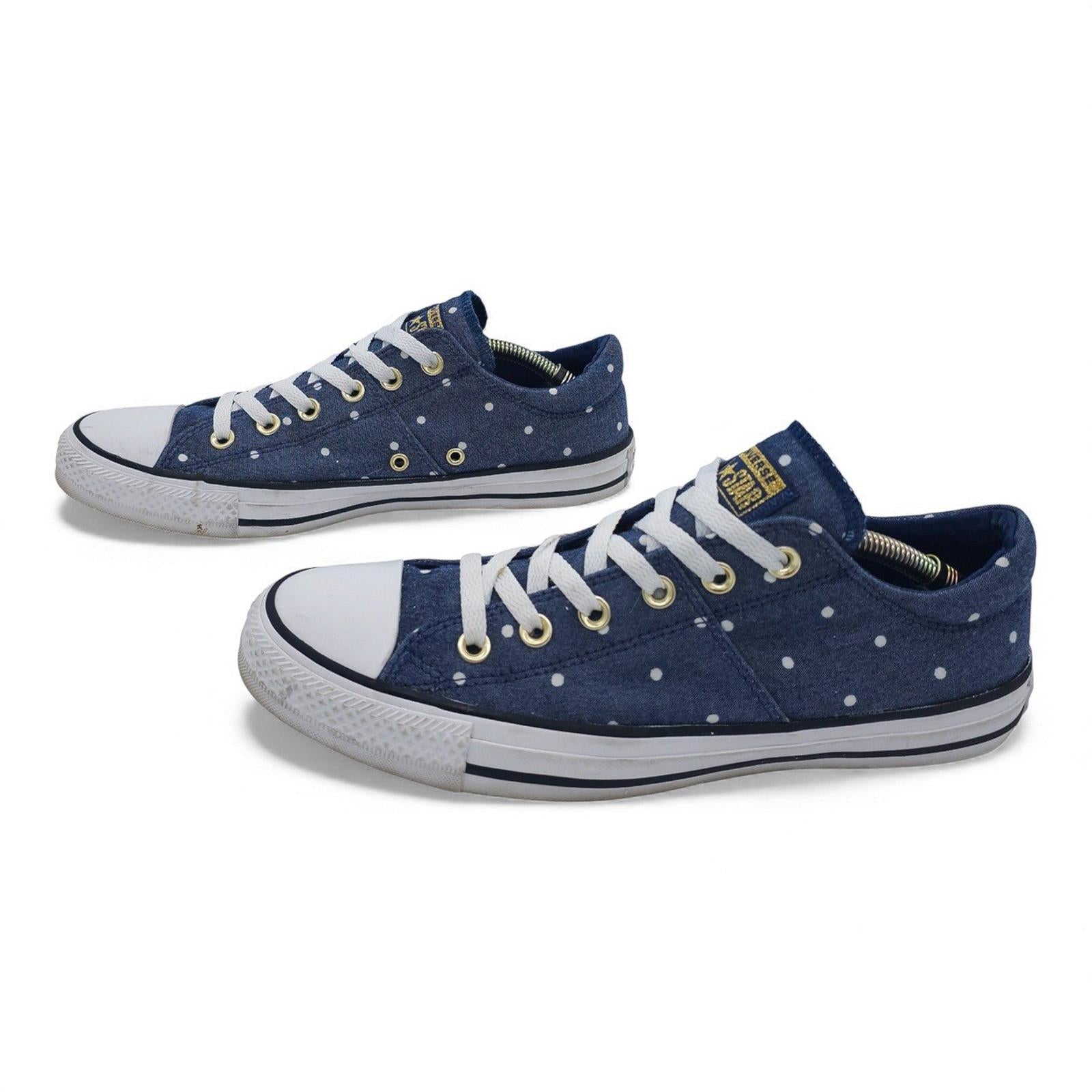 Converse Chuck Taylor All Star Low Top Polka Dot Denim Sneakers Women's Size 10