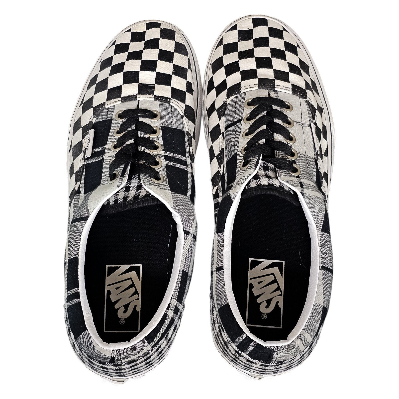 Vans Era Platform Plaid Checkerboard Black True White 8.5m/10w by VANS