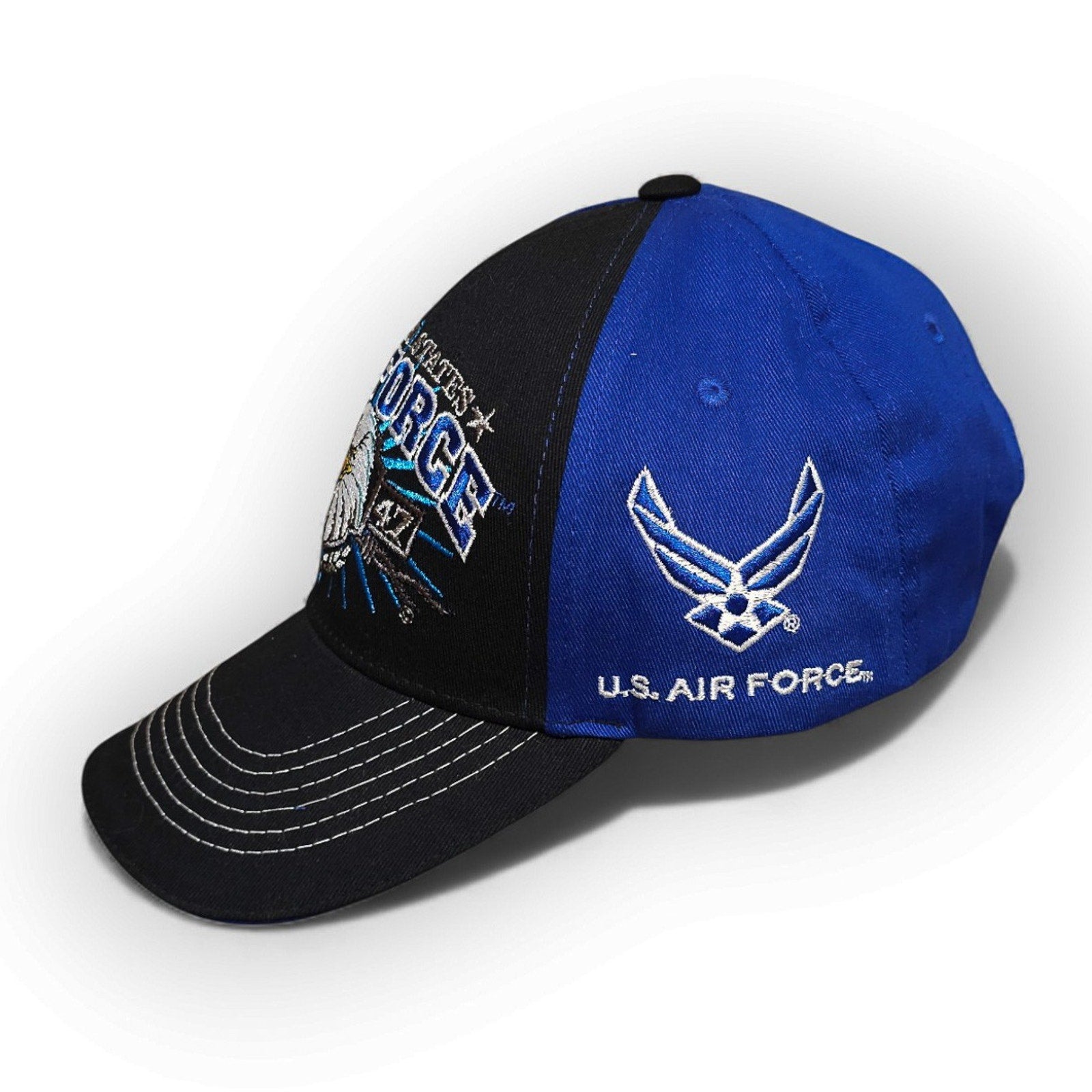 US Air Force Eagle Since 1947 USA Black White Blue Adjustable Cap by Air force
