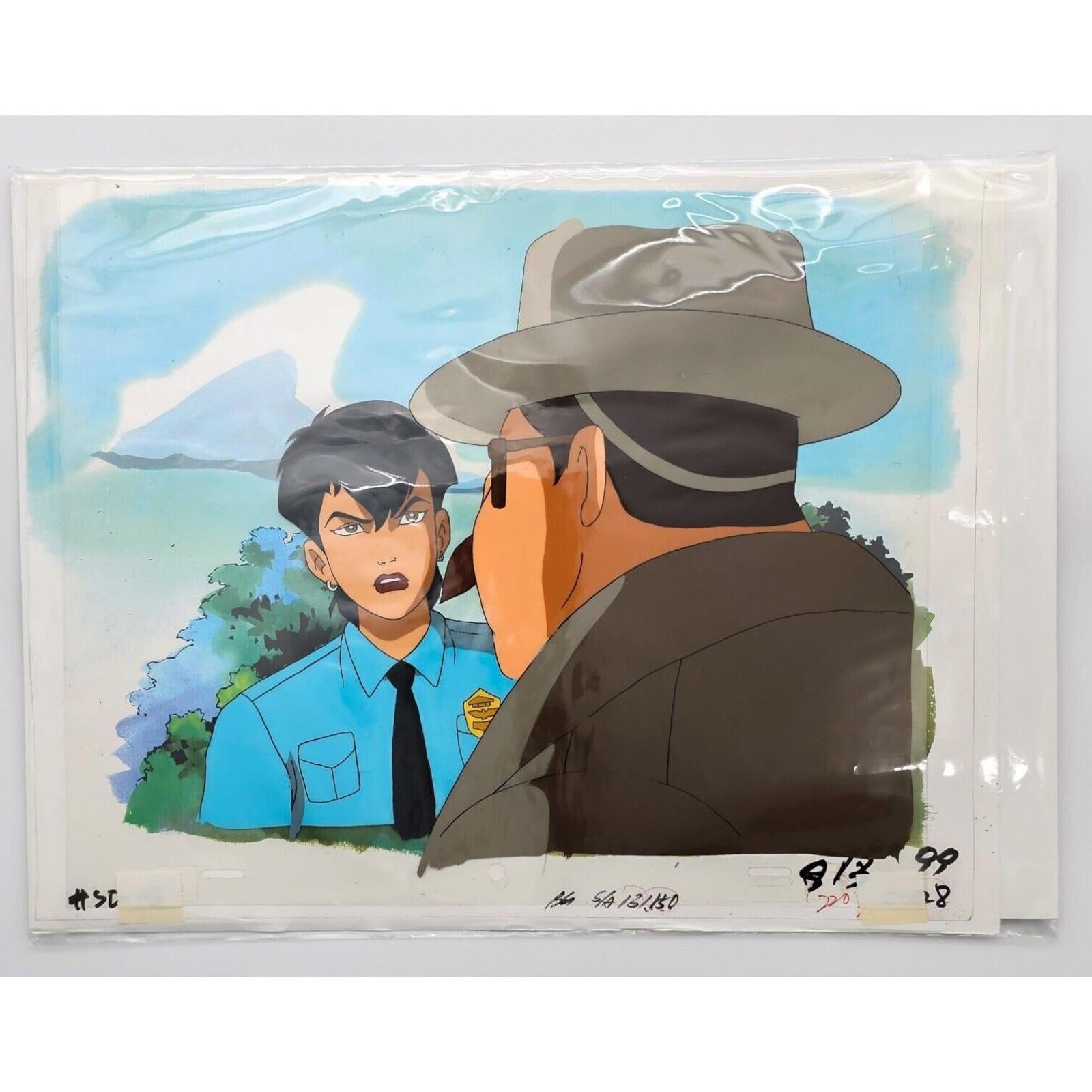 Savage Dragon Authentic Animation Production Cel & Background Alex Wilde Sheriff by Dic