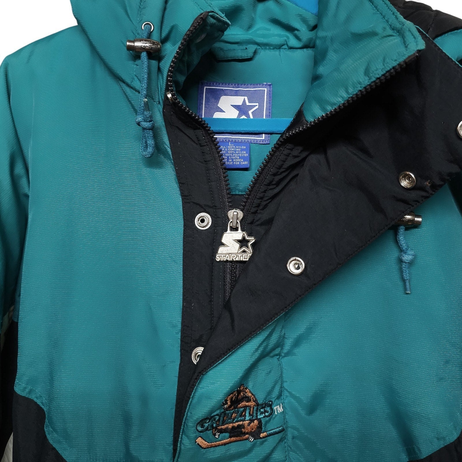 Utah Grizzlies IHL Vintage Starter Hockey Jacket Kangaroo Pouch Zip-Up Adult L by Starter