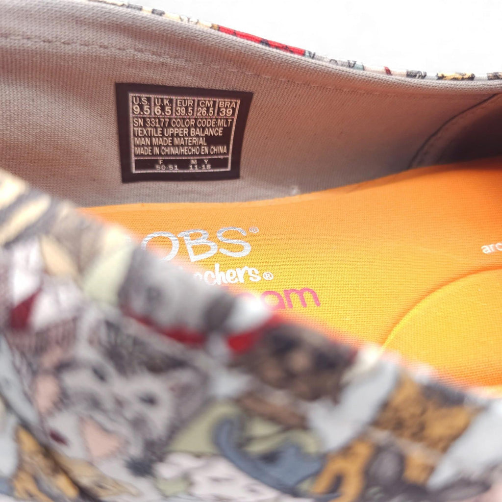BOBS for Dogs Skechers Slip On Shoes Memory Foam Cat Dog Print Women's Size 9.5