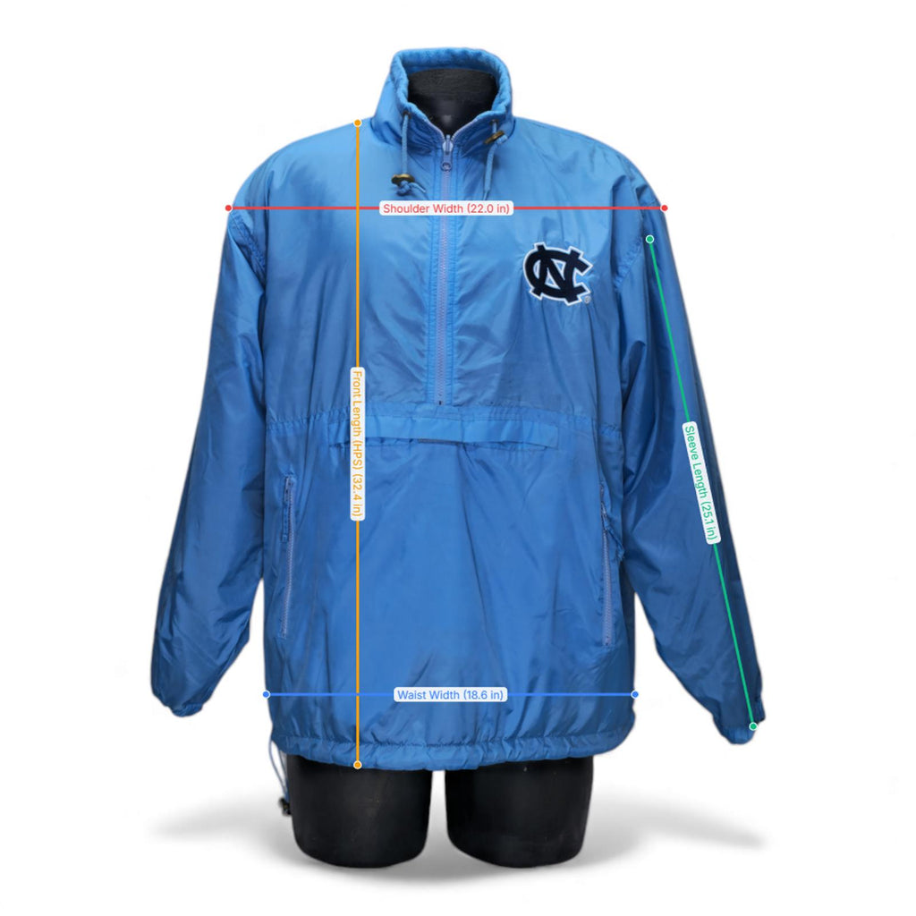 Champion North Carolina Anorak Reversible Half Zip Fleece Light Blue Adult L