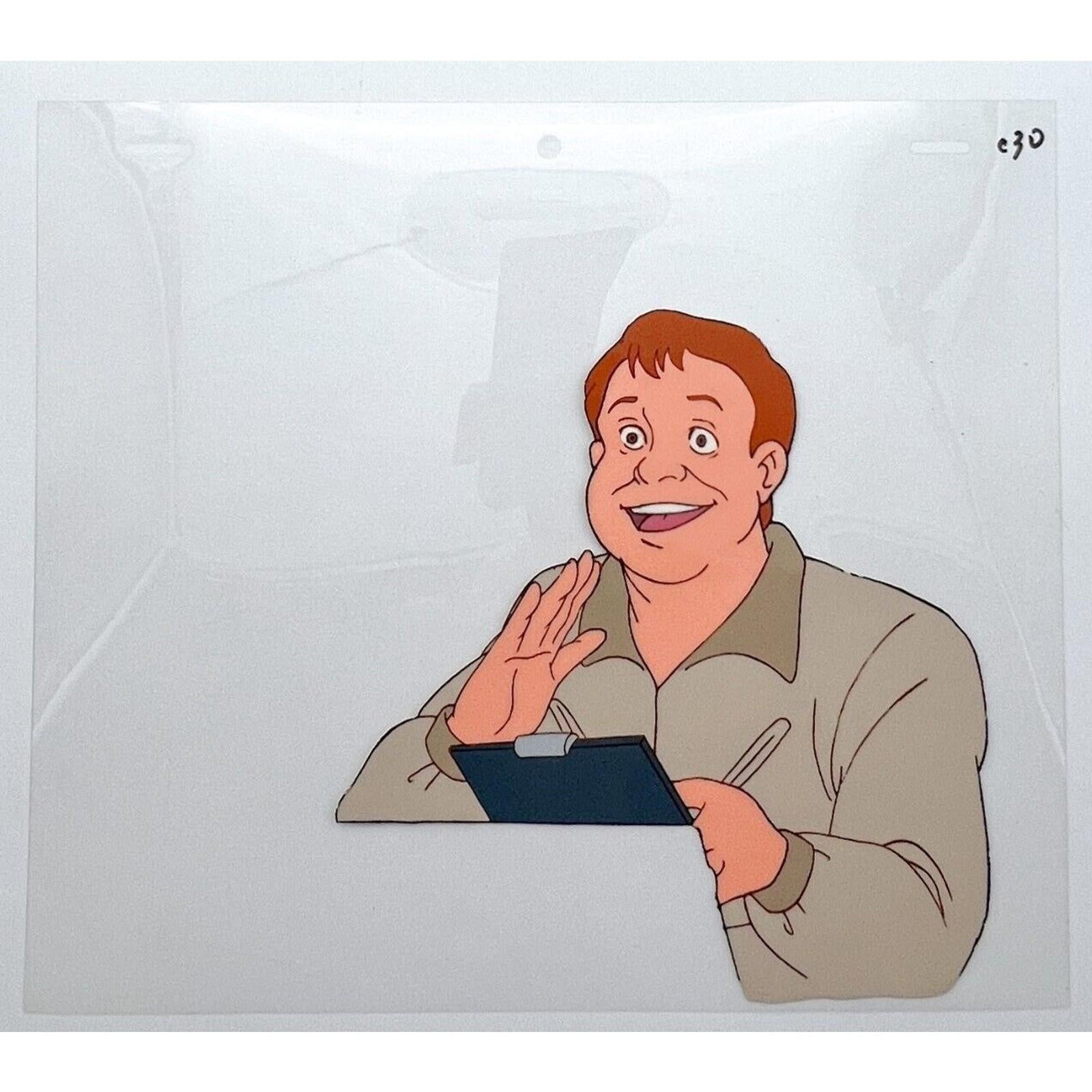 Real Ghostbusters Authentic Animation Production Cel & Drawing Ray Stantz C-30 by Dic