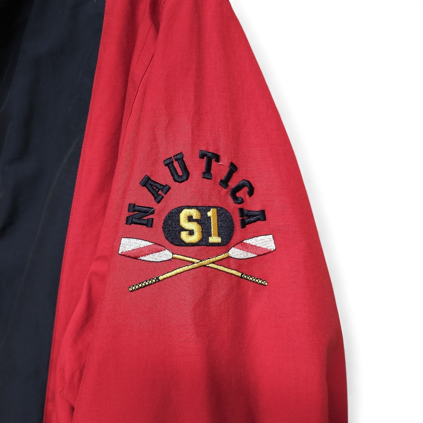 Vintage 90's Nautica Color Block Zip Up Sailing Jacket Adult L by Nautica