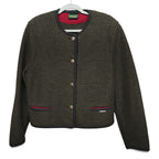 Vintage GEIGER Sweater Cardigan Tyrol Boiled Pure Wool Button Green Womens 42 by Geiger