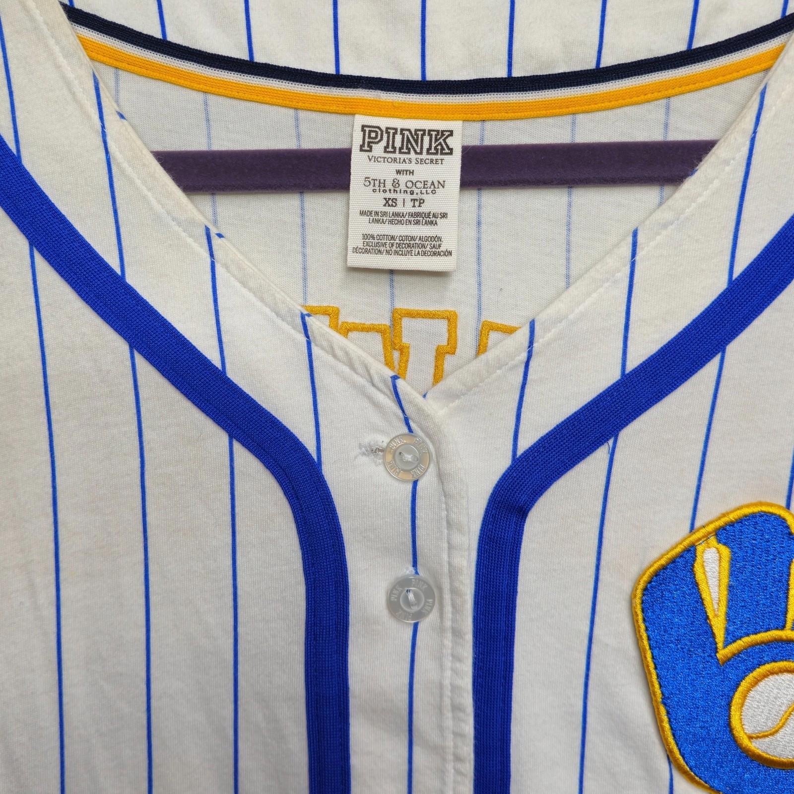 PINK Victoria Secret Milwaukee Brewers 1970 Womens Jersey Size XS MLB EUC by PINK