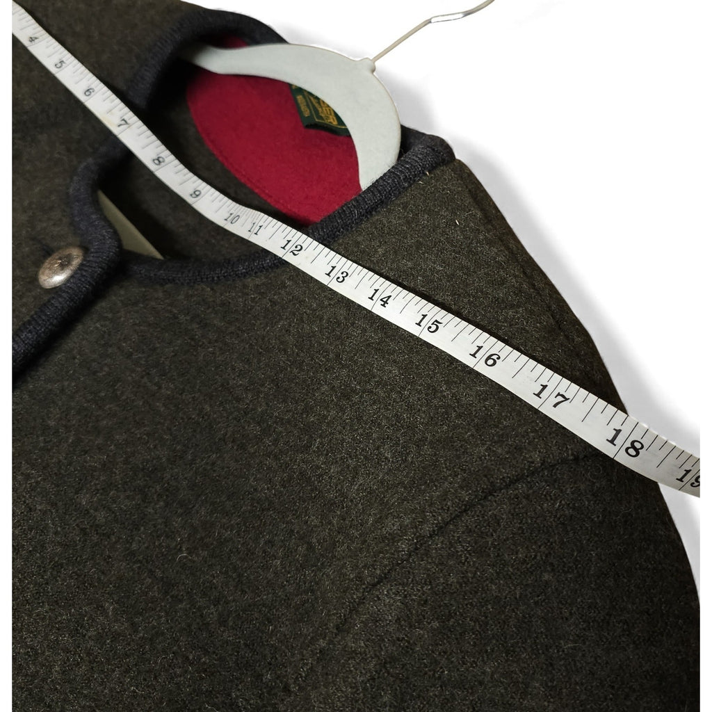 Vintage GEIGER Sweater Cardigan Tyrol Boiled Pure Wool Button Green Womens 42 by Geiger