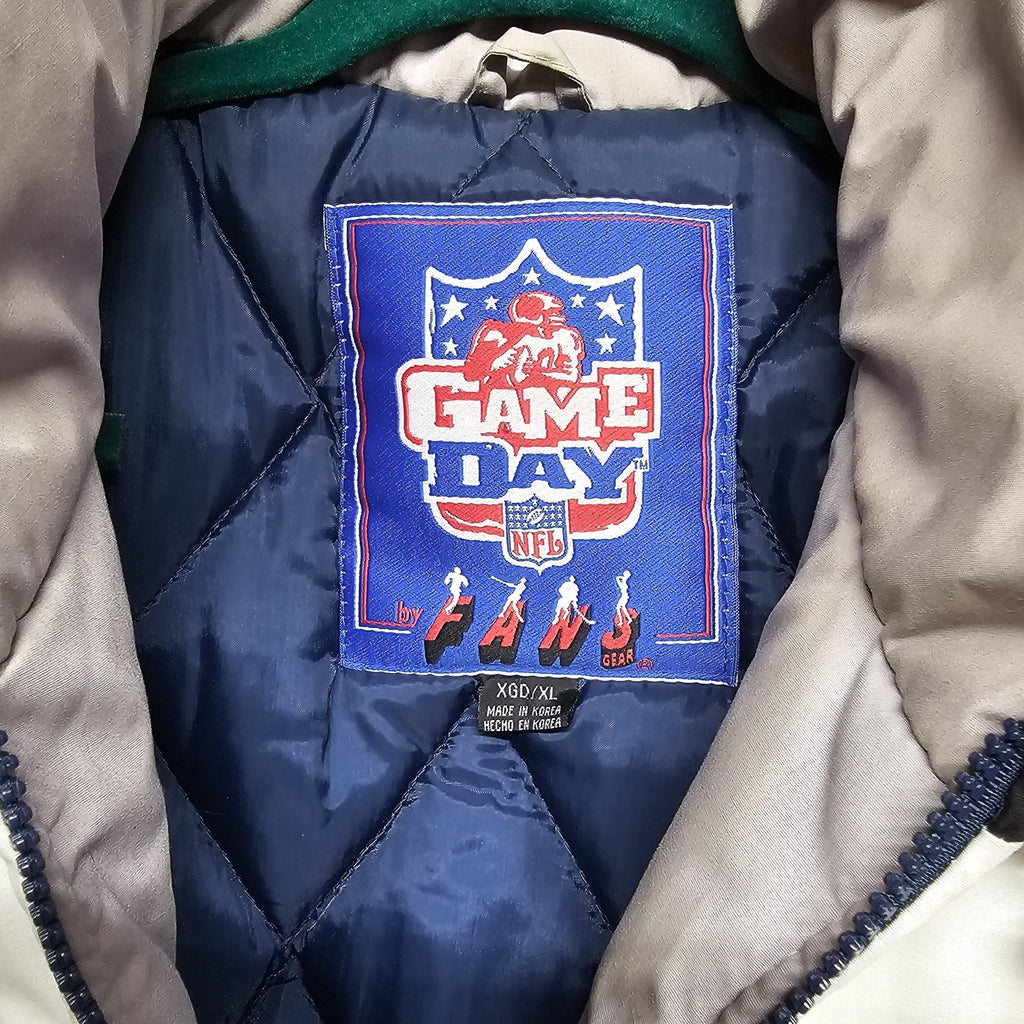 Vintage 90s Dallas Cowboys Jacket Blue NFL Football Hooded Parka Adult XL by NFL