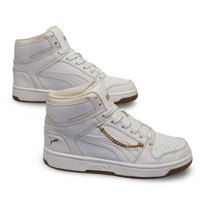 Vintage Puma Caven 2.0 Mid Women's 4.5 White Gold High Top Sneakers Good