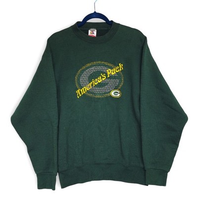 Vintage Green Bay Packers America's Pack Sweatshirt Fruit of Loom Heavy L
