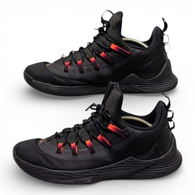 Jordan Ultra Fly 2 Low Black Red Basketball Shoes Men's 9.5 AH8110-023 Excellent