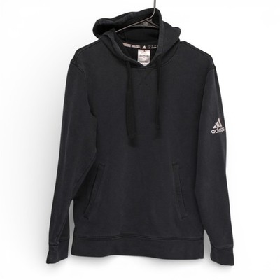 Adidas Mens XS Black Hoodie Pullover Sweatshirt Athletic Logo Fleece Good