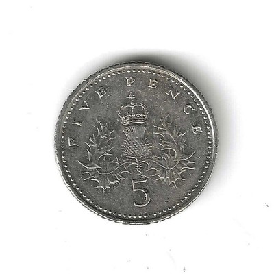 2004 Great Britain 5 Pence Crowned Thistle Elizabeth II Crowned UK - C-0002 - Image 2