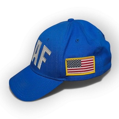 Vintage DiannWilson USAF Air Force Falcon American Flag Blue Baseball Cap Hat Ad - Image 3