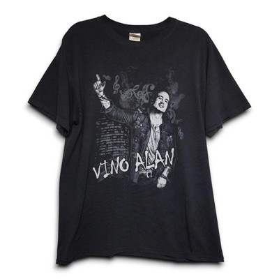 Vintage Gildan DryBlend Vino Alan Graphic T-Shirt Men's Black Size L EXCELLENT