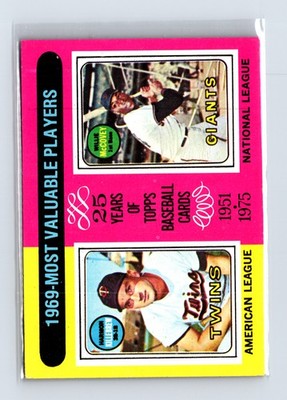 1975 Topps Baseball - SET BREAK - #207 1969 MVPs Killebrew McCovey (HOF)